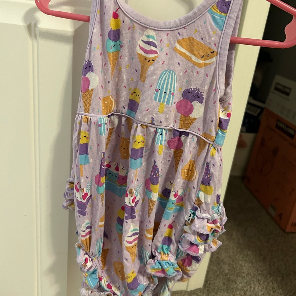 Little sleepies ice cream social bubble romper